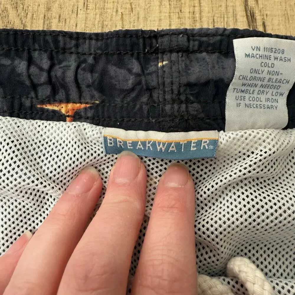 Breakwater Men’s Medium Navy Blue Margarita Swim‎ Shorts Trunks